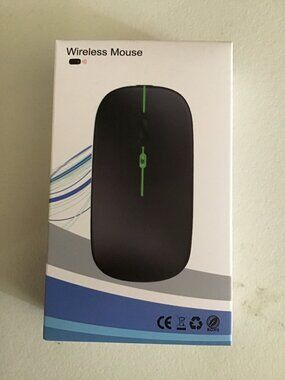 Dual-Mode Wireless Optical Mouse 2.4G/BT Silent Ergonomic 1600 DPI Black New!!